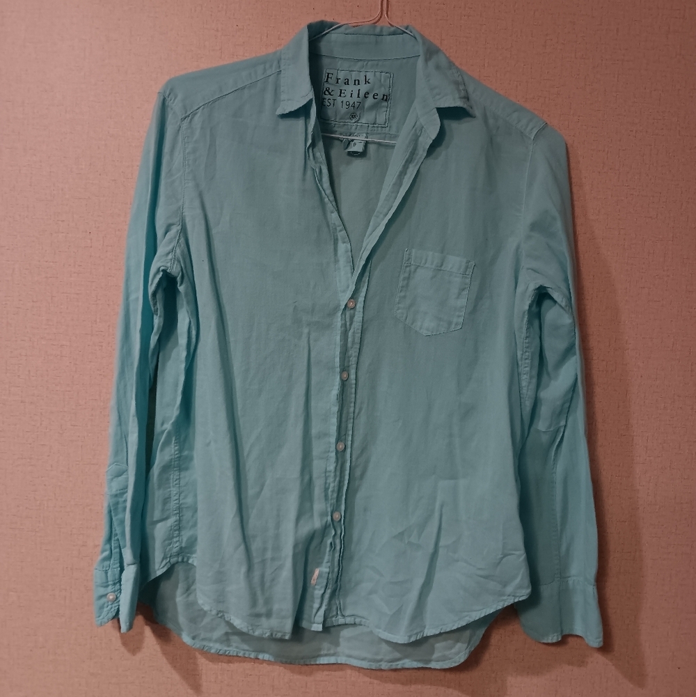 Frank & Eileen Men's Teal Casual Button-Down Shirt